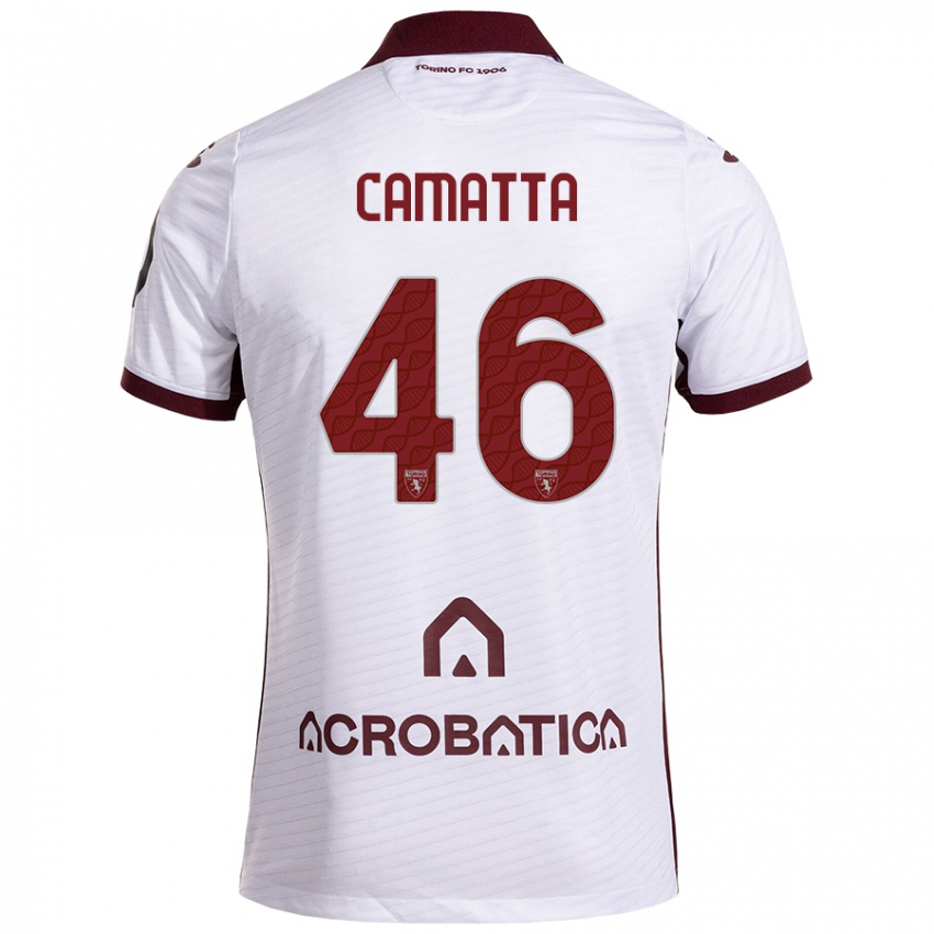 Férfi Alessandro Camatta #46 Fehér Barna Idegenbeli Jersey 2024/25 Mez Póló Ing