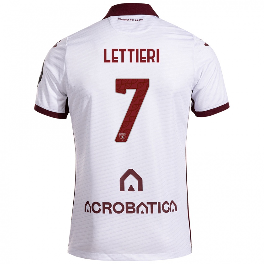 Férfi Jessica Lettieri #7 Fehér Barna Idegenbeli Jersey 2024/25 Mez Póló Ing