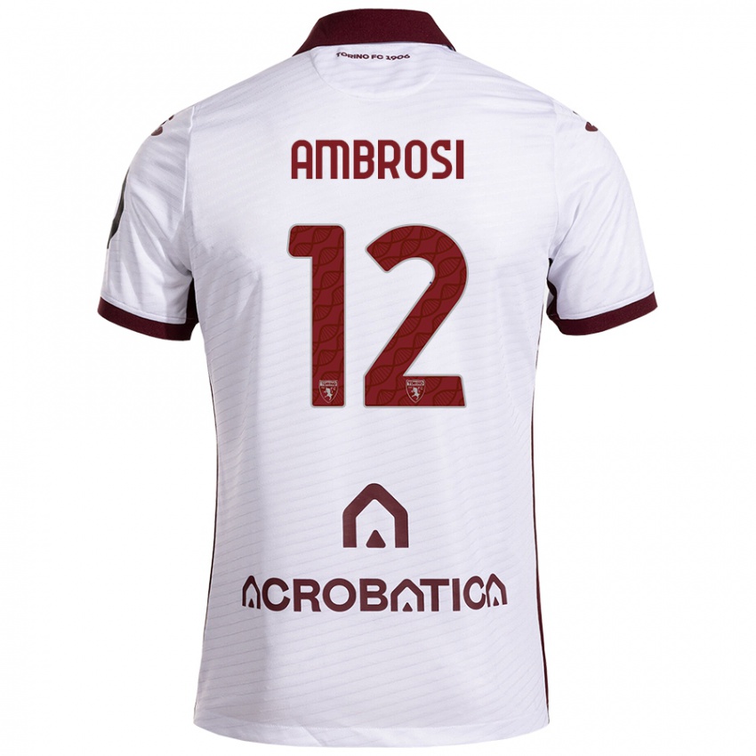 Férfi Martina Ambrosi #12 Fehér Barna Idegenbeli Jersey 2024/25 Mez Póló Ing