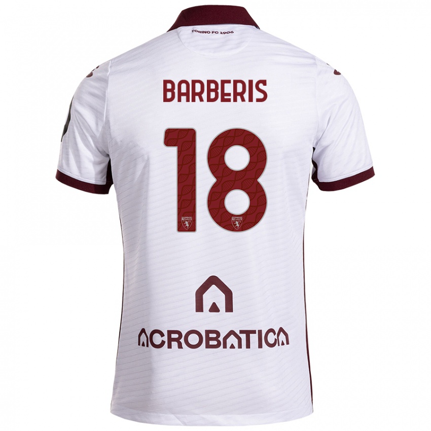 Férfi Laura Barberis #18 Fehér Barna Idegenbeli Jersey 2024/25 Mez Póló Ing