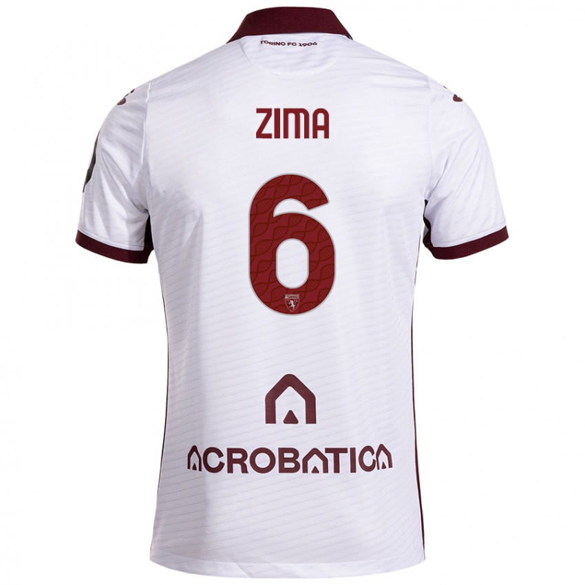 Férfi David Zima #6 Fehér Barna Idegenbeli Jersey 2024/25 Mez Póló Ing