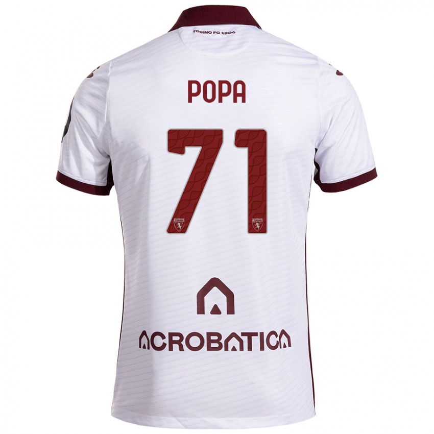 Férfi Mihai Popa #71 Fehér Barna Idegenbeli Jersey 2024/25 Mez Póló Ing