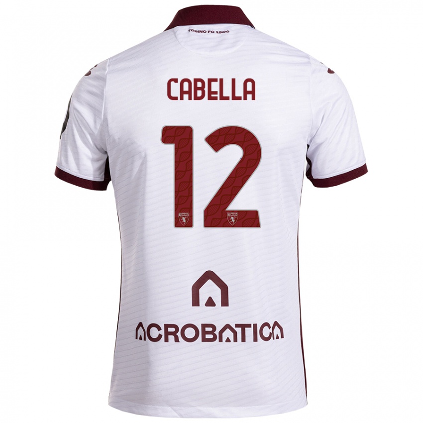 Férfi Matteo Cabella #12 Fehér Barna Idegenbeli Jersey 2024/25 Mez Póló Ing