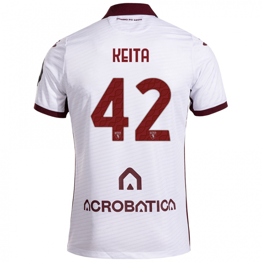 Férfi Karamoko Keita #42 Fehér Barna Idegenbeli Jersey 2024/25 Mez Póló Ing