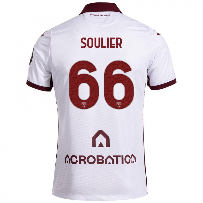 Férfi Evan Soulier #66 Fehér Barna Idegenbeli Jersey 2024/25 Mez Póló Ing