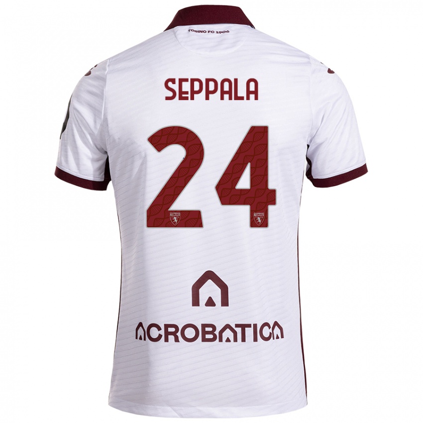 Férfi Rosa Lappi-Seppälä #24 Fehér Barna Idegenbeli Jersey 2024/25 Mez Póló Ing