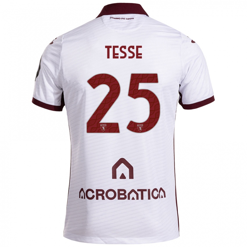 Férfi Manuela Tesse #25 Fehér Barna Idegenbeli Jersey 2024/25 Mez Póló Ing