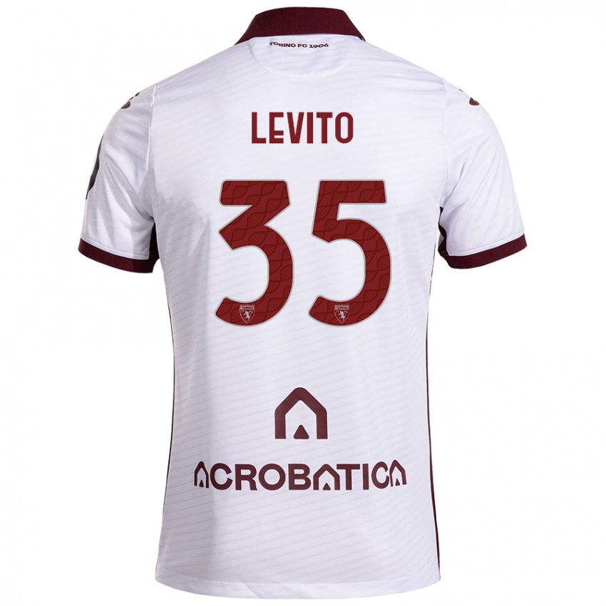 Férfi Isabeau Levito #35 Fehér Barna Idegenbeli Jersey 2024/25 Mez Póló Ing