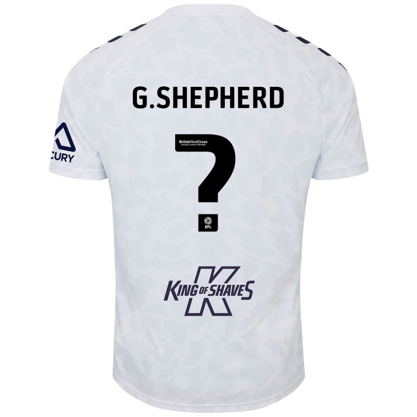 Férfi George Shepherd #0 Fehér Idegenbeli Jersey 2024/25 Mez Póló Ing