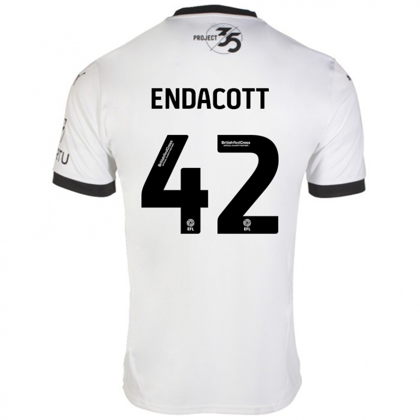 Férfi Jack Endacott #42 Fehér Fekete Idegenbeli Jersey 2024/25 Mez Póló Ing