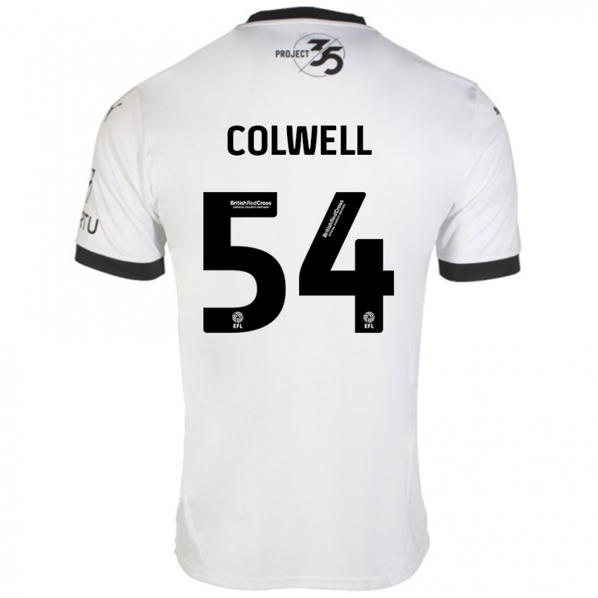 Férfi Lewis Colwell #54 Fehér Fekete Idegenbeli Jersey 2024/25 Mez Póló Ing