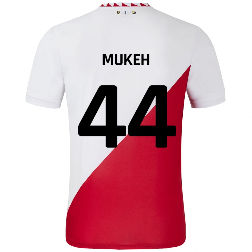 Női Joshua Mukeh #44 Fehér Piros Hazai Jersey 2024/25 Mez Póló Ing