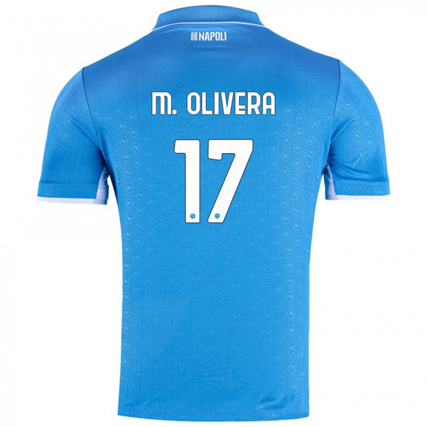 Női Mathias Olivera #17 Ég Kék Hazai Jersey 2024/25 Mez Póló Ing