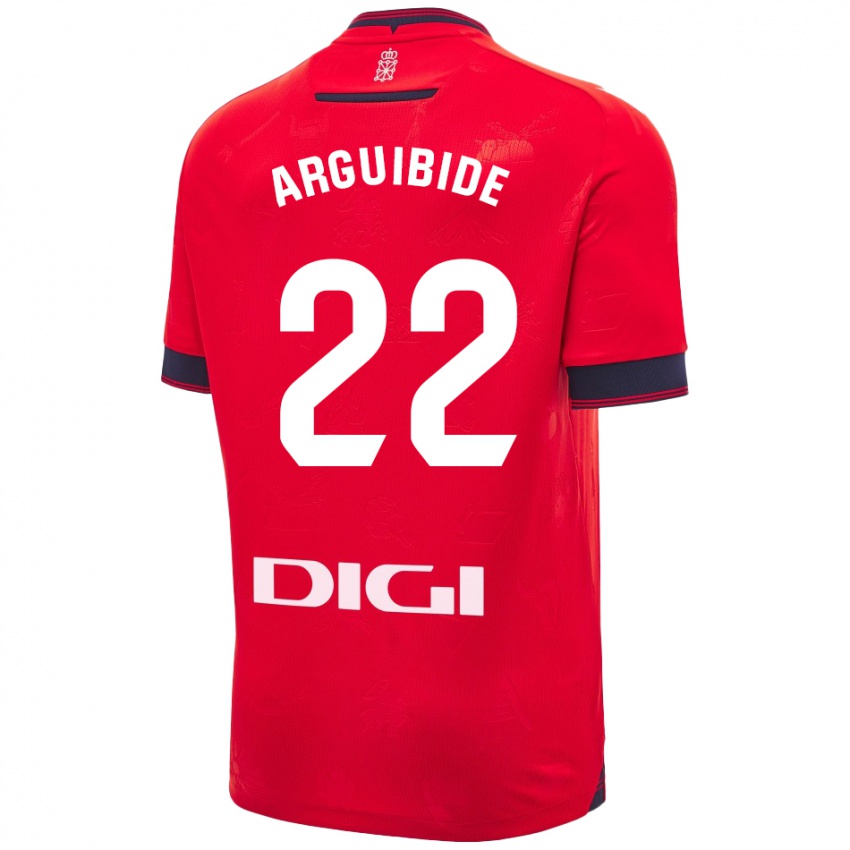 Női Iñigo Arguibide #22 Piros Fehér Hazai Jersey 2024/25 Mez Póló Ing