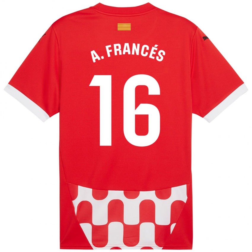 Női Alejandro Francés #16 Piros Fehér Hazai Jersey 2024/25 Mez Póló Ing