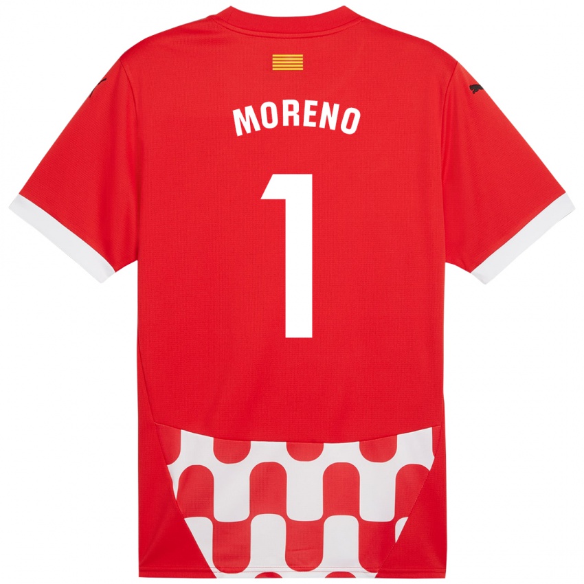 Női Gerard Moreno #1 Piros Fehér Hazai Jersey 2024/25 Mez Póló Ing