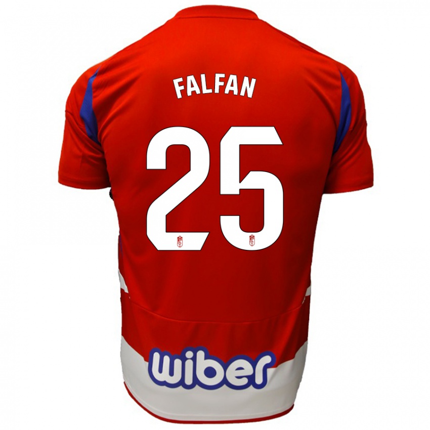 Női Daiana Falfán #25 Piros Fehér Kék Hazai Jersey 2024/25 Mez Póló Ing