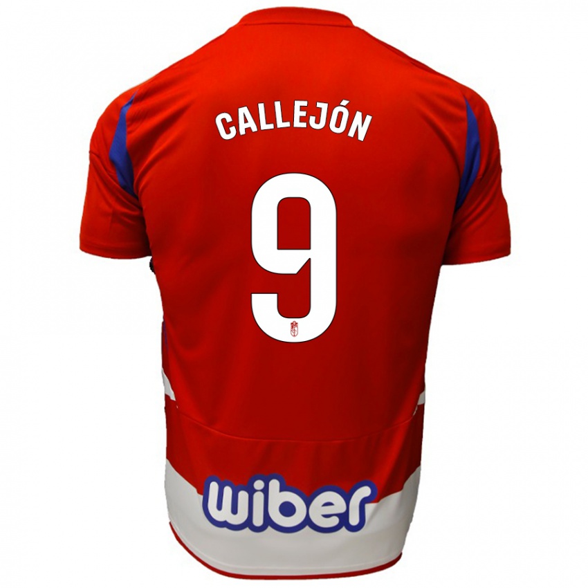 Női Jose Callejon #9 Piros Fehér Kék Hazai Jersey 2024/25 Mez Póló Ing