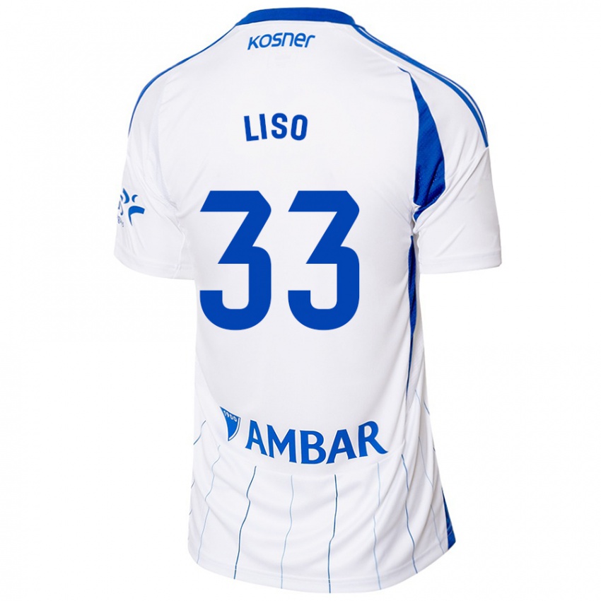 Női Adrián Liso #33 Piros Fehér Hazai Jersey 2024/25 Mez Póló Ing