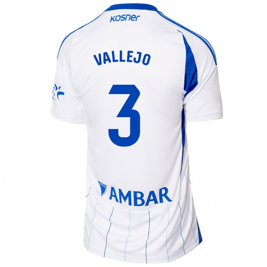 Női Jaime Vallejo #3 Piros Fehér Hazai Jersey 2024/25 Mez Póló Ing