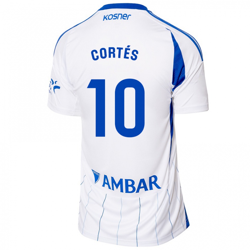 Női Pablo Cortés #10 Piros Fehér Hazai Jersey 2024/25 Mez Póló Ing