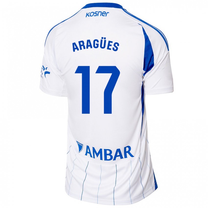 Női Chema Aragües #17 Piros Fehér Hazai Jersey 2024/25 Mez Póló Ing