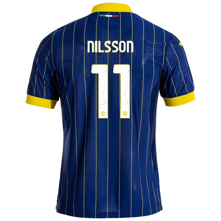 Női Sara Nilsson #11 Kék Sárga Hazai Jersey 2024/25 Mez Póló Ing