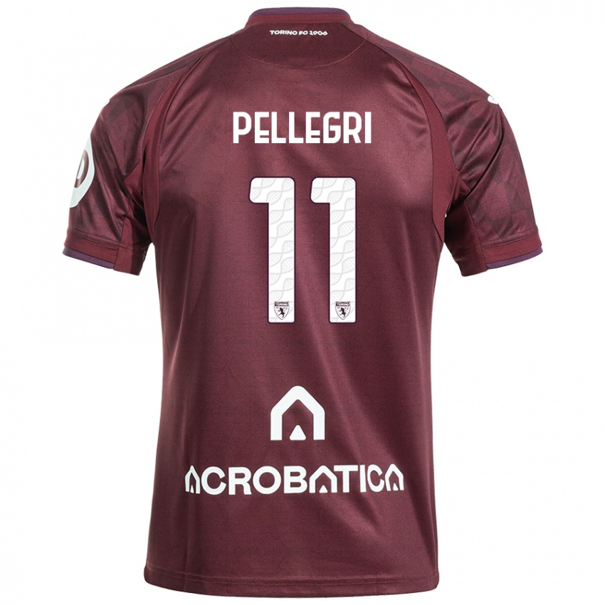 Női Pietro Pellegri #11 Barna Fehér Hazai Jersey 2024/25 Mez Póló Ing