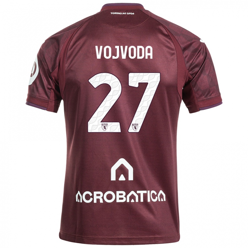 Női Mërgim Vojvoda #27 Barna Fehér Hazai Jersey 2024/25 Mez Póló Ing