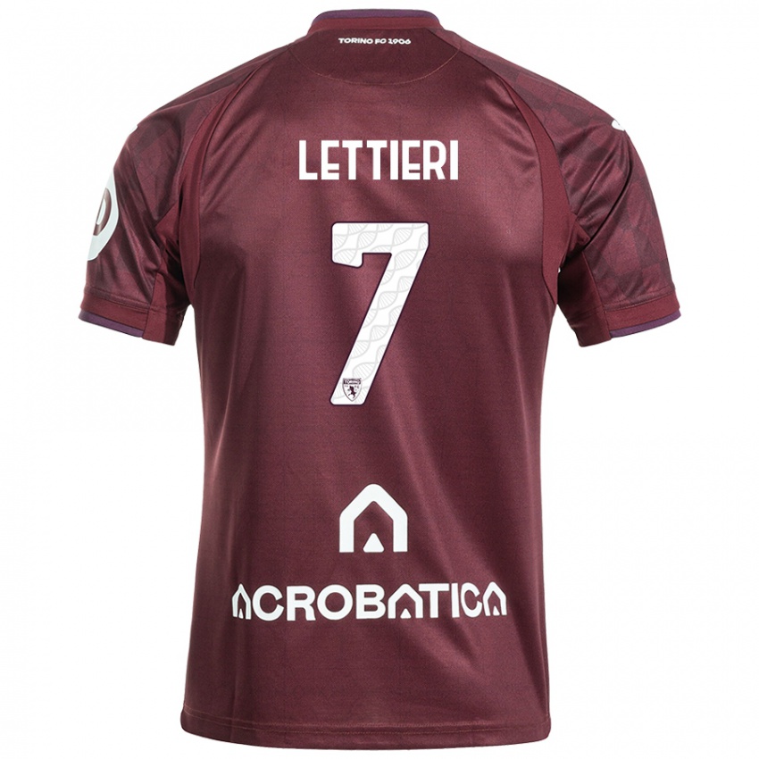 Női Jessica Lettieri #7 Barna Fehér Hazai Jersey 2024/25 Mez Póló Ing