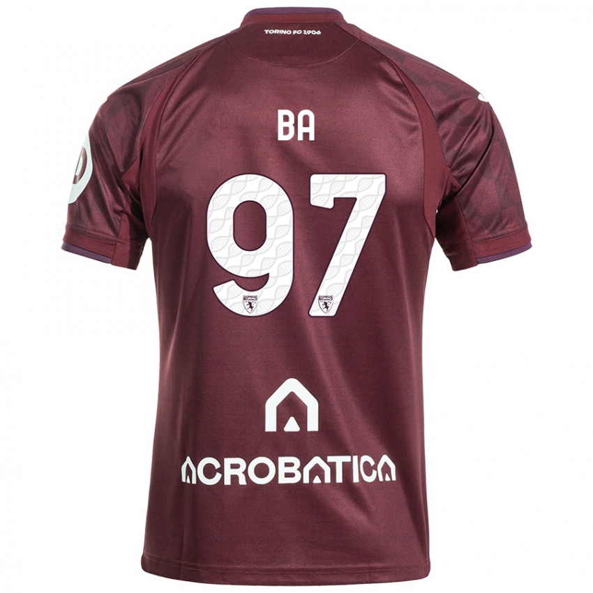 Női El-Hadji Ba #97 Barna Fehér Hazai Jersey 2024/25 Mez Póló Ing