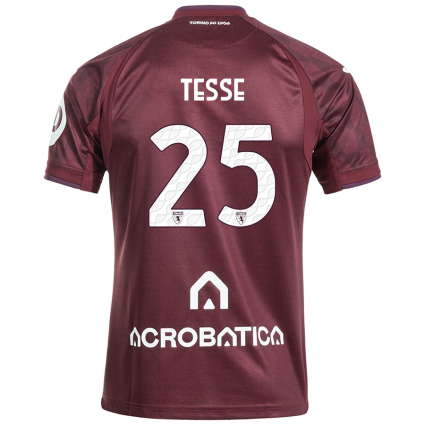 Női Manuela Tesse #25 Barna Fehér Hazai Jersey 2024/25 Mez Póló Ing