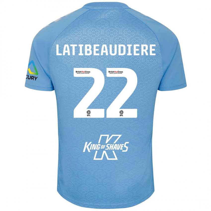 Női Joel Latibeaudiere #22 Kék Fehér Hazai Jersey 2024/25 Mez Póló Ing