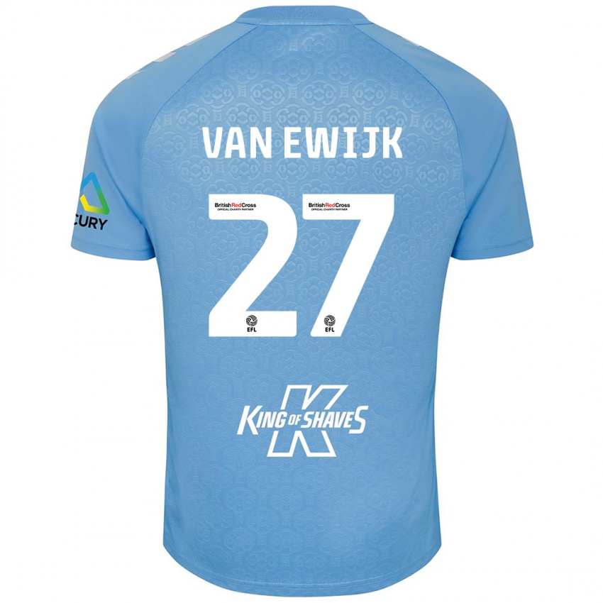 Női Milan Van Ewijk #27 Kék Fehér Hazai Jersey 2024/25 Mez Póló Ing