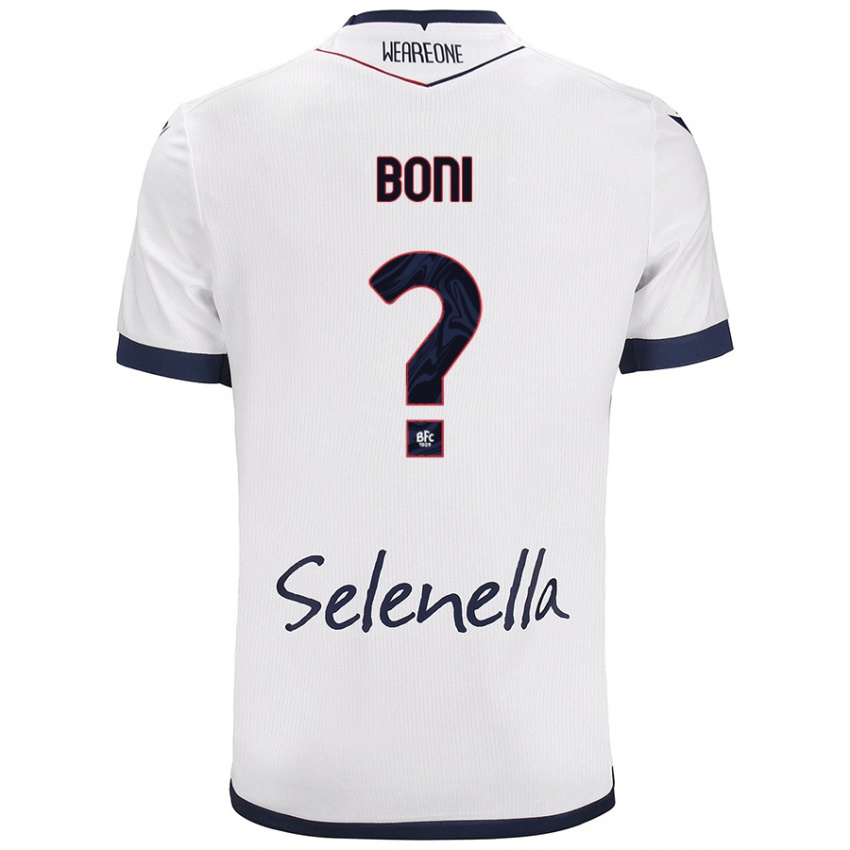 Női Mattia Boni #0 Fehér Royal Blue Idegenbeli Jersey 2024/25 Mez Póló Ing