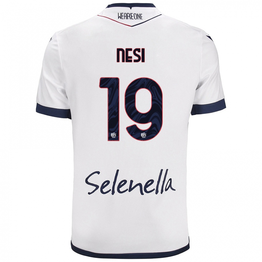 Női Luca Nesi #19 Fehér Royal Blue Idegenbeli Jersey 2024/25 Mez Póló Ing