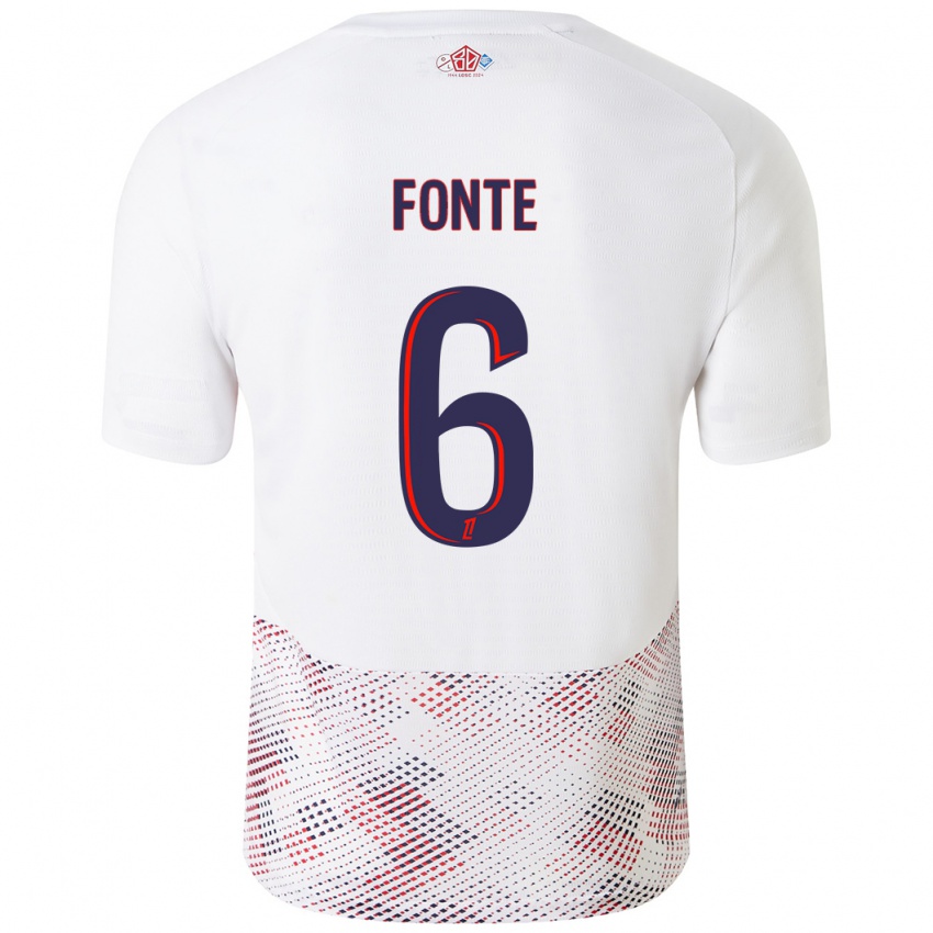 Női Jose Fonte #6 Fehér Royal Blue Idegenbeli Jersey 2024/25 Mez Póló Ing