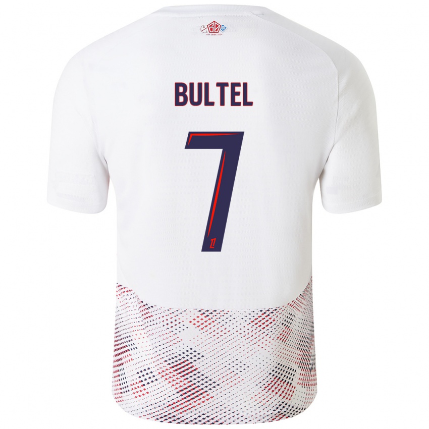 Női Ludivine Bultel #7 Fehér Royal Blue Idegenbeli Jersey 2024/25 Mez Póló Ing