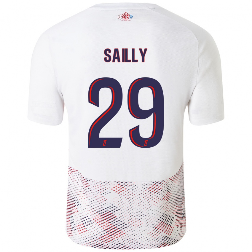 Női Charlotte Sailly #29 Fehér Royal Blue Idegenbeli Jersey 2024/25 Mez Póló Ing