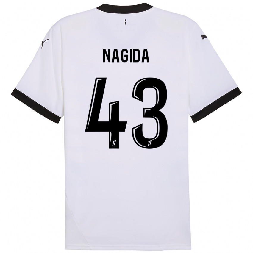 Női Mahamadou Nagida #43 Fehér Fekete Idegenbeli Jersey 2024/25 Mez Póló Ing