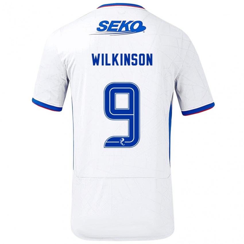 Női Katie Wilkinson #9 Fehér Kék Idegenbeli Jersey 2024/25 Mez Póló Ing