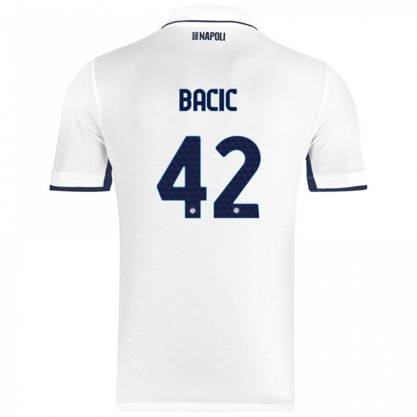 Női Doris Bačić #42 Fehér Royal Blue Idegenbeli Jersey 2024/25 Mez Póló Ing