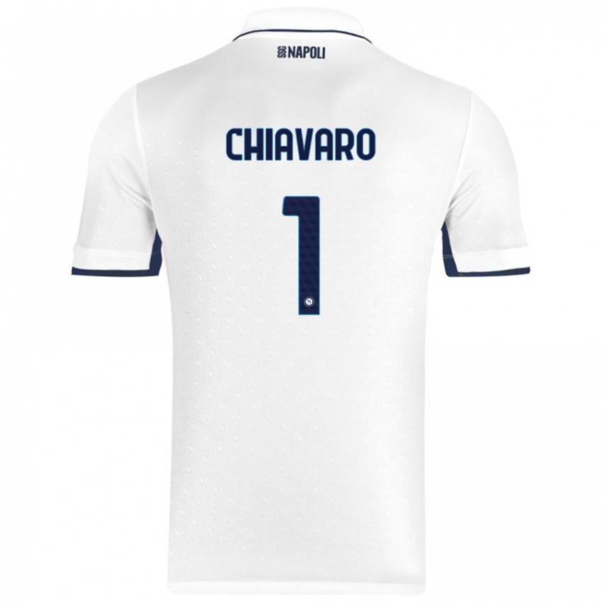 Női Kelly Chiavaro #1 Fehér Royal Blue Idegenbeli Jersey 2024/25 Mez Póló Ing