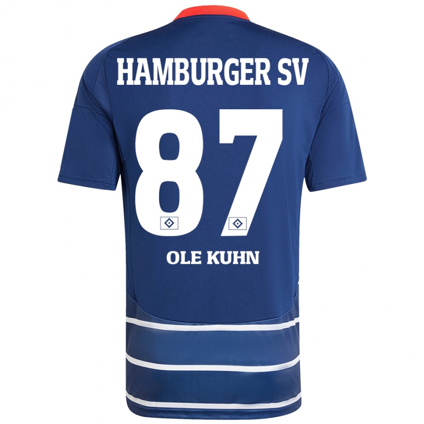 Női Niklas Ole Kühn #87 Sötétkék Idegenbeli Jersey 2024/25 Mez Póló Ing