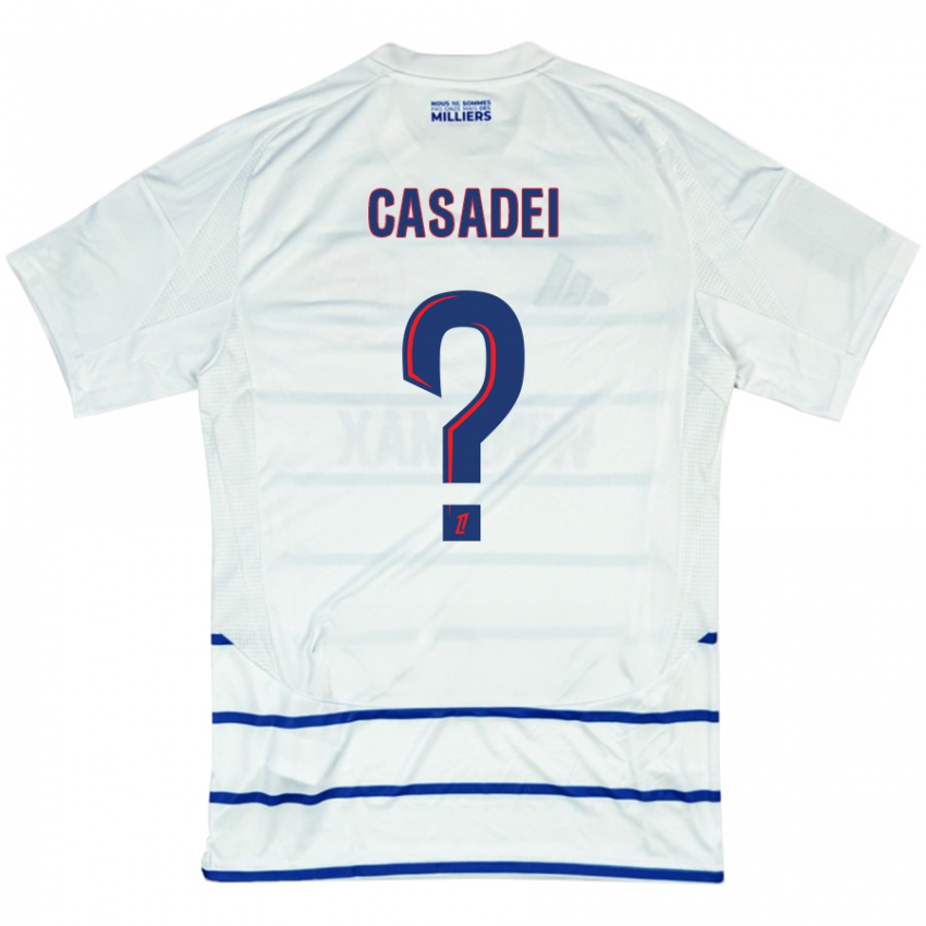 Női Alexis Casadei #0 Fehér Kék Idegenbeli Jersey 2024/25 Mez Póló Ing