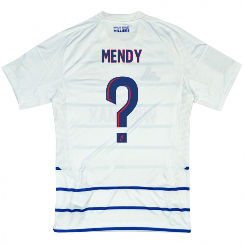 Női François Mendy #0 Fehér Kék Idegenbeli Jersey 2024/25 Mez Póló Ing