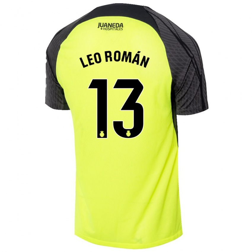 Női Leo Román #13 Fluoreszkáló Zöld Fekete Idegenbeli Jersey 2024/25 Mez Póló Ing