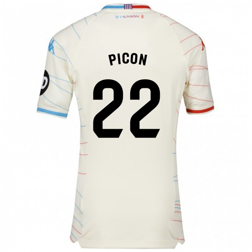 Női Pablo Picón #22 Fehér Piros Kék Idegenbeli Jersey 2024/25 Mez Póló Ing