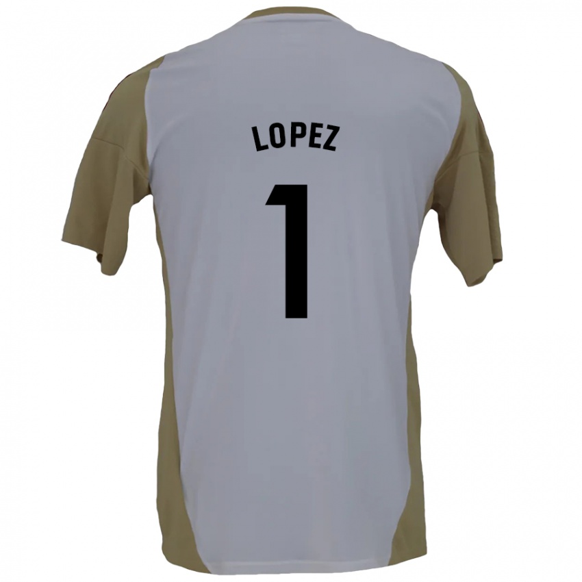 Női Luis López #1 Barna Fehér Idegenbeli Jersey 2024/25 Mez Póló Ing