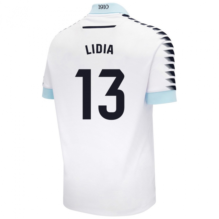 Női Lidia Rincón García #13 Fehér Kék Idegenbeli Jersey 2024/25 Mez Póló Ing